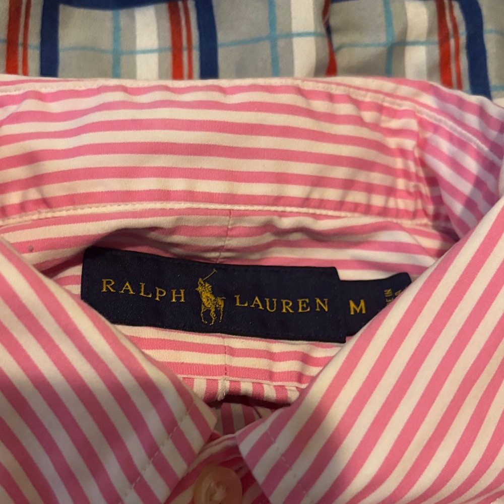 Polo by Ralph Lauren Pink and White Striped Button-Up Shirt - Picture 8 of 11